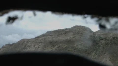 Apocalypse. A lonely warrior wanders through the wasteland. Stock Footage 95415737