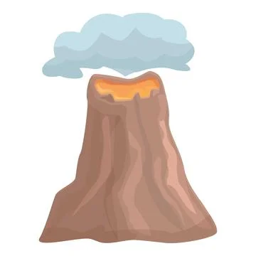 Apocalypse volcano icon cartoon vector. Volcanic eruption Stock Illustration