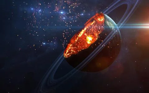 Apocalyptic background - planet exploding Stock Photos