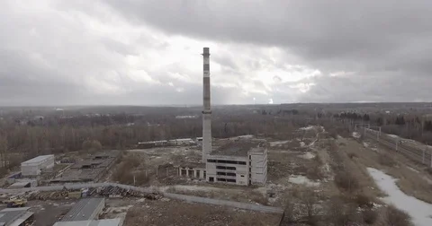 Apocalyptic Industrial Landscape Stock Footage 74882533