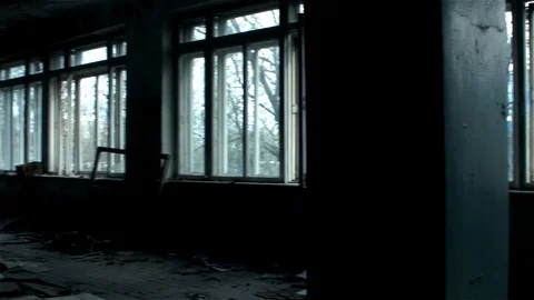 Apocalyptic location with a strange bald man Stock Footage 78129111
