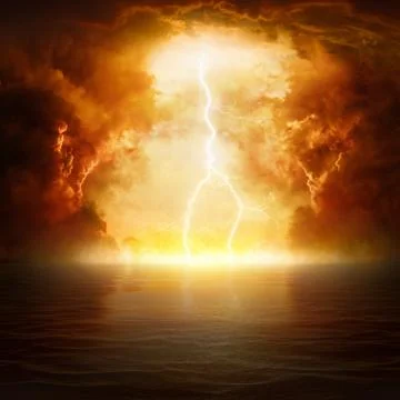 Apocalyptic religious background - hell realm, end of world, judgement day Stock-Fotos