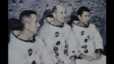 Apollo 10 Astronauts John Young, Eugene Cernan and Thomas Stafford Stock Footage 270937651
