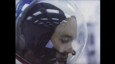 Apollo 11 Astronaut Michael Collins suited up for spaceflight to the moon Stock Footage 269506602