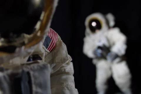 Apollo 11 Astronauts on Moon Stock Footage 141120075