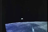 The Apollo 11 Landing Craft Approaches The Moon's Surface. Stock Footage
