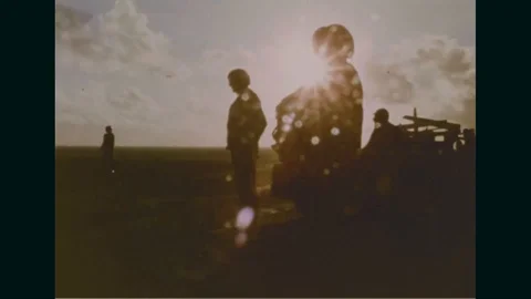 Apollo 11 spacecraft lands in the Pacific after the space research - 1969 Stock Footage 104334840