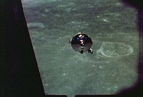 Apollo 12 - command module shown in lunar orbit Video stock 86885706