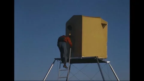 Apollo 14 astronaut pre-launch training activities exiting spacecraft Stock Footage 274336082