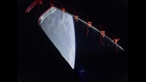 Apollo 4 spacecraft view of earth out of window Stock Footage 263452955