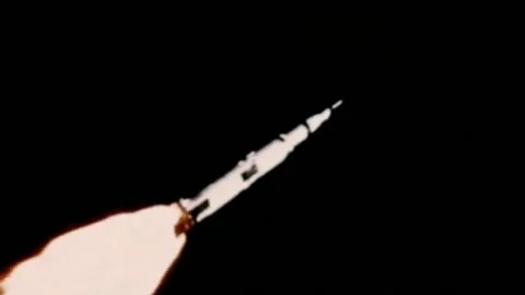 Apollo 4.. Test unmanned launch of the Saturn Five rocket. 1967. (23) Stock Footage 235866923