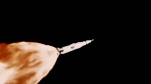 Apollo 4.. Test unmanned launch of the Saturn Five rocket. 1967. (24) Stock Footage 235866946