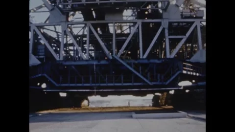 Apollo 8 spacecraft roll out from Kennedy Space Center Vehicle Assembly Building Stock Footage 297183421