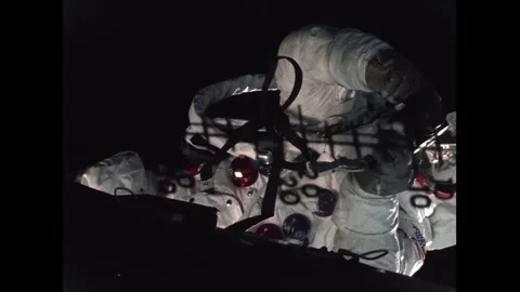 Apollo 9 astronaut Extravehicular Activity with camera Video stock 263452277