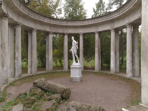 Apollo Colonnade, Pavlovsk Park Stock Footage 80660446