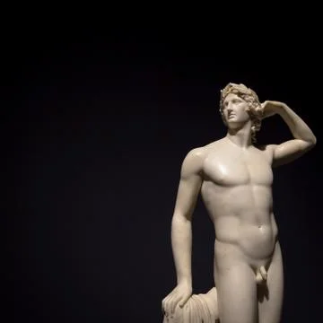 Apollo Crowing Himself - Antonio Canova's ancient sculpture in Italian Museum Stock Photos