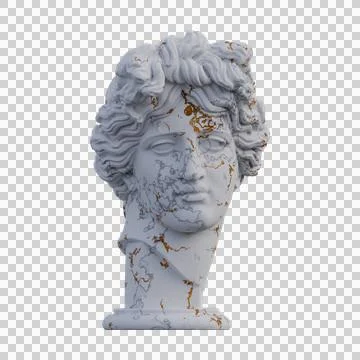 Apollo Giustiniani statue, 3d renders, isolated, perfect for your design Stock Illustration