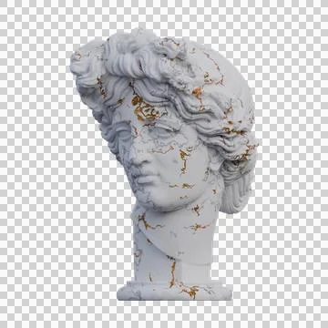 Apollo Giustiniani statue, 3d renders, isolated, perfect for your design Stock Illustration
