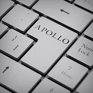 Apollo Global Management logo notebook keycap 3d illustration stock market Stock Photos