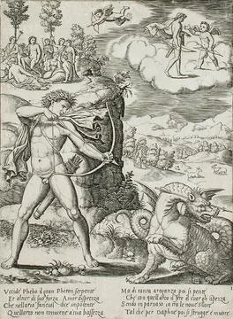 Apollo Killing the Python. Master of the Die (Italy, active circa 1530-1560.. Stock Illustration