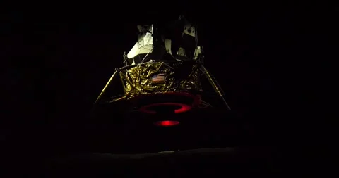 Apollo Lunar Module landing on the moon, Kennedy Space Center Florida Stock Footage 245668986