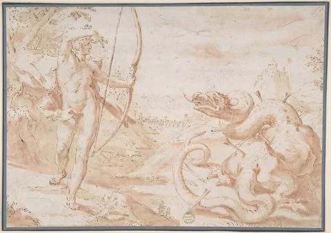 Apollo Slaying the Python 17th century Anonymous, 17th century. Apollo Slay.. 写真素材