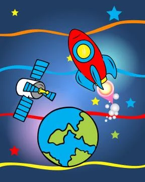 APOLLO ON SPACE PRINT OR BACKGROUND Stock Illustration