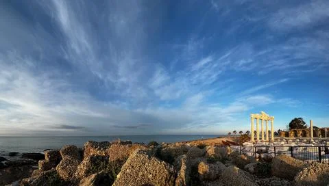Apollo Tample Panorama at Side Stock Photos