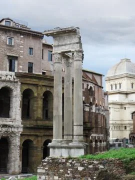 Apollo temple ruins in Rome Stock Photos