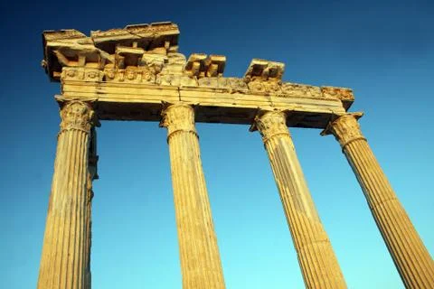 Apollo temple in side Stock Photos