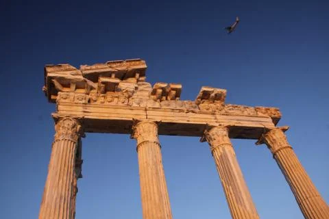 Apollo temple in Side, turkey Stock Photos