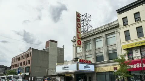 Apollo Theater in Harlem New York City - Timelapse NYC, USA Stock Footage