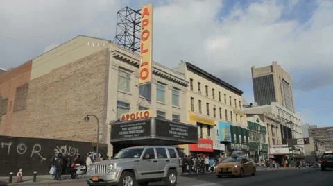 Apollo Theater in Harlem NYC (on angle) Stock-Footage 2739162