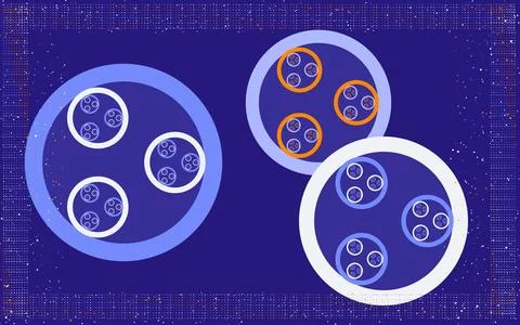 Apollonian Circle Cluster Approximation Illustrazione stock
