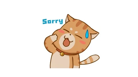 Apologetic Animated Cat White Background - Sorry, My Mistake Animation Stock Footage 282774899