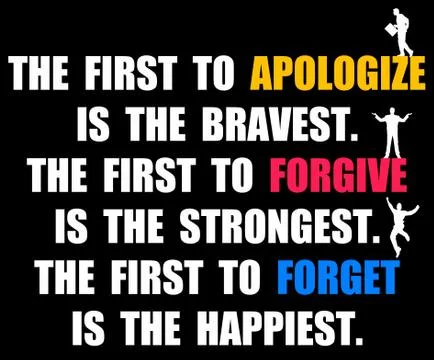 Apologize forgive forget Stock-Illustration