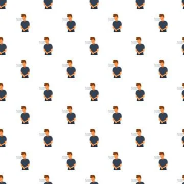 Apologizing man showing regret and shame pattern Stock Illustration