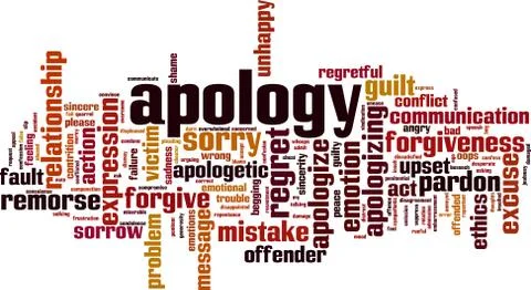 Apology word cloud Stock Illustration