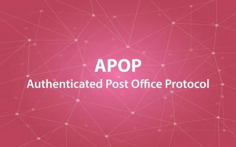 Apop authenticated post office protocol text illustration with red constellation Stock Illustration