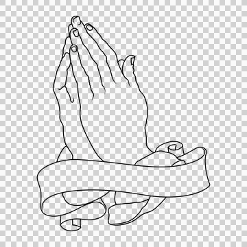 Apostle hands in prayer position Illustrazione stock