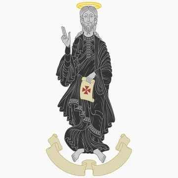 Apostle James holding a Catholic scroll Illustrazione stock