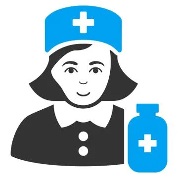 Apothecary Lady Flat Icon Stock Illustration