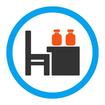 Apothecary Table Rounded Glyph Icon Stock Illustration