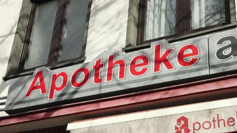 Apotheke Banner in Germany Witten Stock Footage