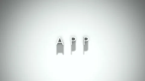 App 3D title animation with shadows on a white background Stock Footage 296003001