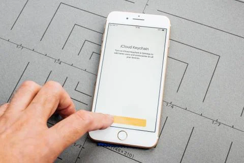 App on Apple iPhone Plus the application software Foto stock