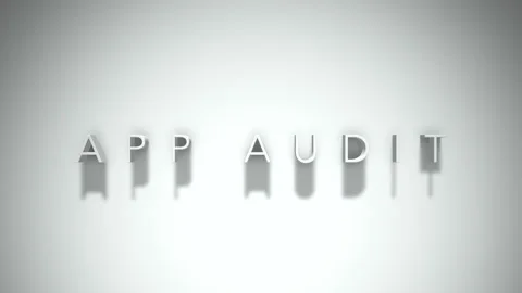 App audit 3D title animation with shadows on a white background Stock Footage 297517699