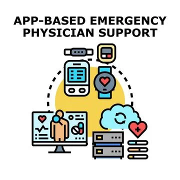 App based emergency medical support system using technology Stock Illustration