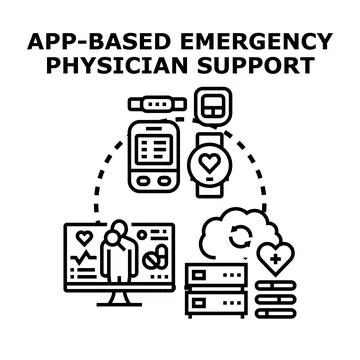 App based emergency medical support system using technology Stock Illustration