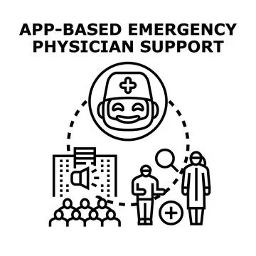 App based emergency physician support system concept Stock Illustration